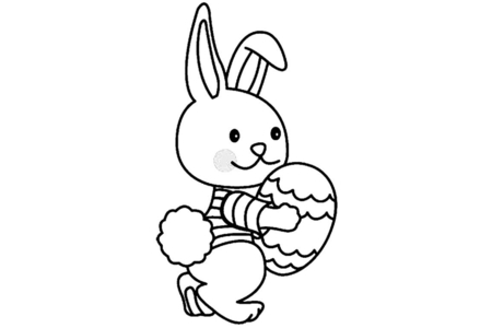 Printable coloring pages: Rabbit 04 – 10 Doigts