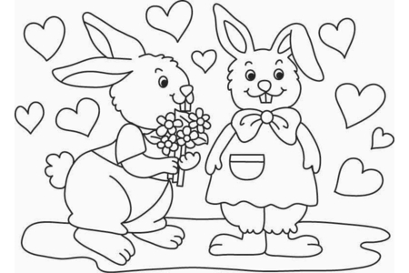 Printable coloring pages: Rabbit 09 – 10 Doigts