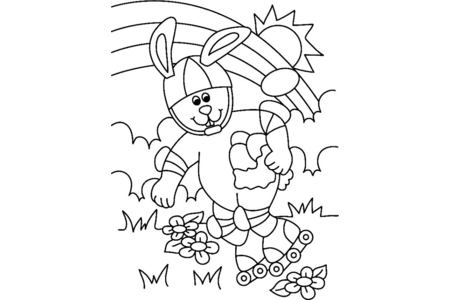 Printable coloring pages: Rabbit 30 – 10 Doigts
