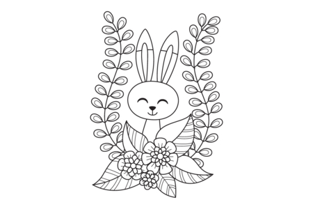 Printable coloring pages: Rabbit 50 – 10 Doigts