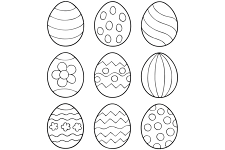Printable coloring pages: Eggs 102 – 10 Doigts