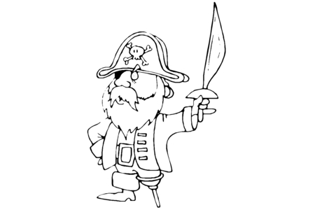 Printable coloring pages: Pirate 01 – 10 Doigts
