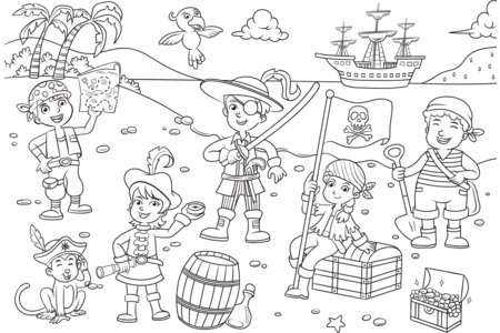 Printable coloring pages: Pirate3 – 10 Doigts