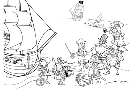 Printable coloring pages: Pirate4 – 10 Doigts