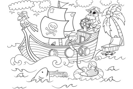 Printable coloring pages: Pirate5 – 10 Doigts