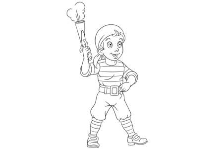 Printable coloring pages: Pirate9 – 10 Doigts