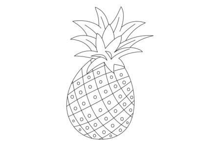 Printable coloring pages: Pineapple 01 – 10 Doigts