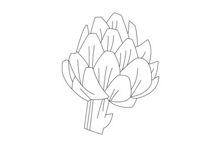 Printable coloring pages: Artichoke 01 – 10 Doigts