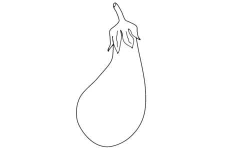 Printable coloring pages: Eggplant 02 – 10 Doigts