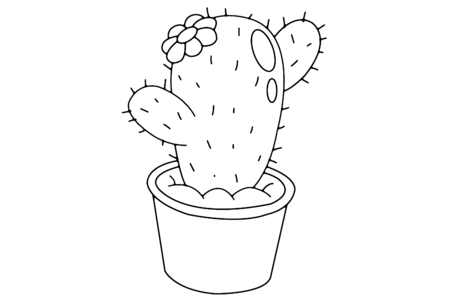 Printable coloring pages: Cactus 03 – 10 Doigts
