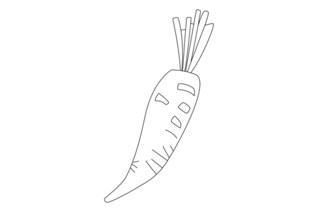 Printable coloring pages: Carrot 03 – 10 Doigts
