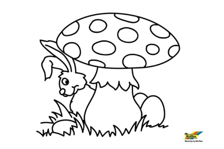 Printable coloring pages: Mushroom 03 – 10 Doigts