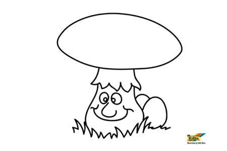 Printable coloring pages: Mushroom 04 – 10 Doigts
