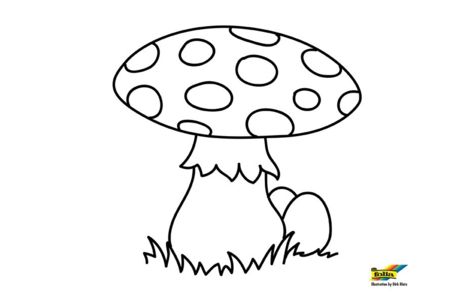 Printable coloring pages: Mushroom 05 – 10 Doigts
