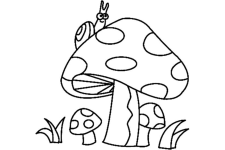 Printable coloring pages: Mushrooms 03 – 10 Doigts