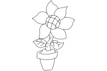 Printable coloring pages: Flower 005 – 10 Doigts
