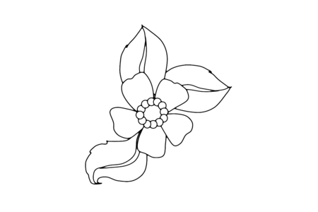 Printable coloring pages: Flower 007 – 10 Doigts