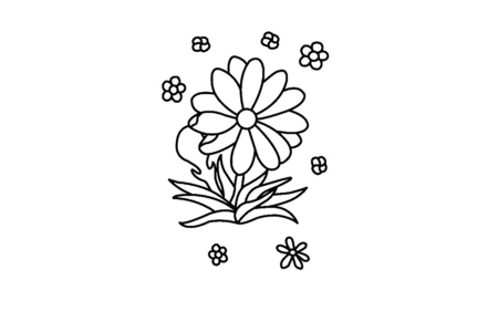 Printable coloring pages: Flower 010 – 10 Doigts