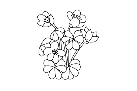 Printable coloring pages: Flowers 002 – 10 Doigts