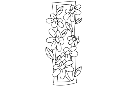 Printable coloring pages: Flowers 005 – 10 Doigts