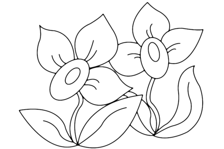 Printable coloring pages: Flowers 008 – 10 Doigts
