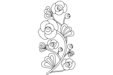 Printable coloring pages: Flowers 012 – 10 Doigts