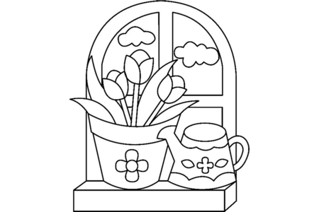 Printable coloring pages: Flowers 015 – 10 Doigts