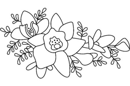Printable coloring pages: Flowers 016 – 10 Doigts