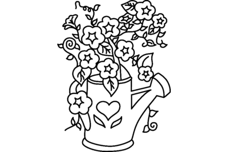 Printable coloring pages: Flowers 025 – 10 Doigts