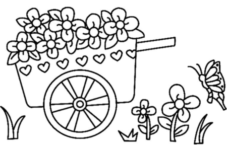 Printable coloring pages: Flowers 031 – 10 Doigts