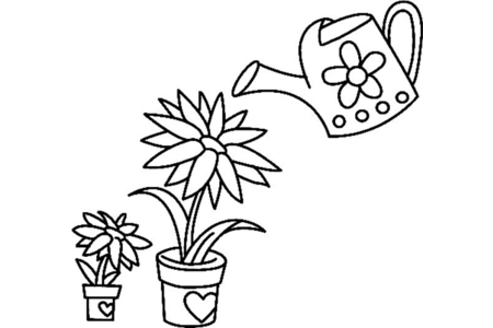Printable coloring pages: Flowers 032 – 10 Doigts