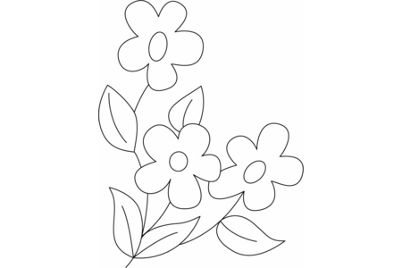 Printable coloring pages: Flowers 035 – 10 Doigts