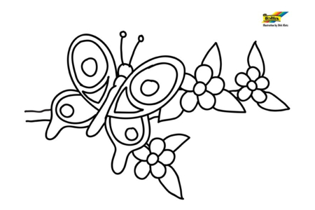 Printable coloring pages: Flowers 044 – 10 Doigts