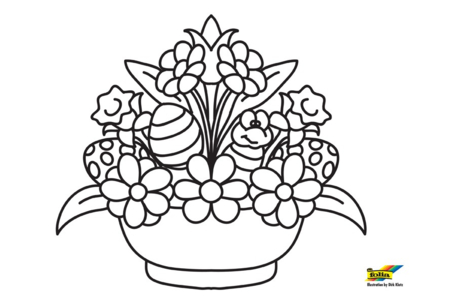 Printable coloring pages: Flowers 047 – 10 Doigts