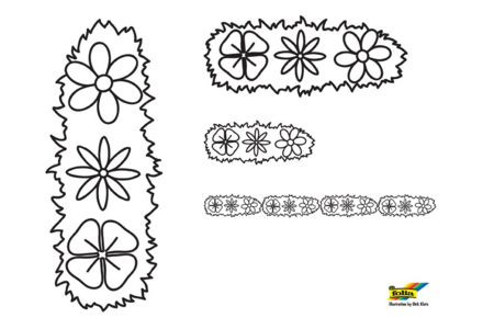 Printable coloring pages: Flowers 048 – 10 Doigts