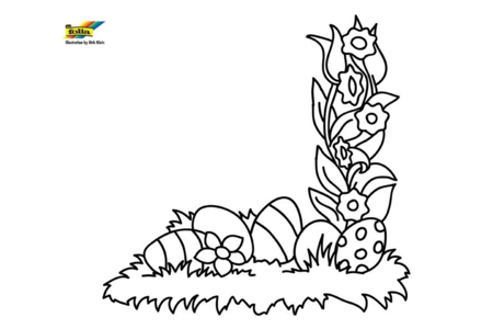 Printable coloring pages: Flowers 049 – 10 Doigts