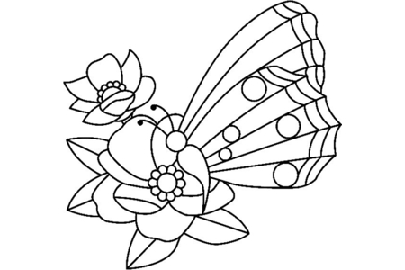 Printable coloring pages: Flowers and butterflies 05 – 10 Doigts