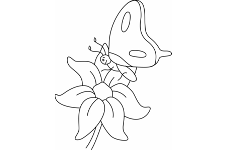 Printable coloring pages: Flowers and Butterflies 08 – 10 Doigts