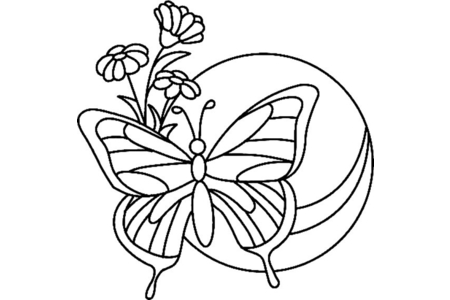 Printable coloring pages: Flowers and Butterflies 11 – 10 Doigts
