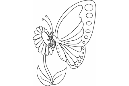 Printable coloring pages: Flowers and butterflies 12 – 10 Doigts