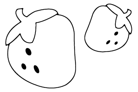 Printable coloring pages: Strawberries 02 – 10 Doigts