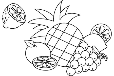 Printable coloring pages: Fruits 01 – 10 Doigts