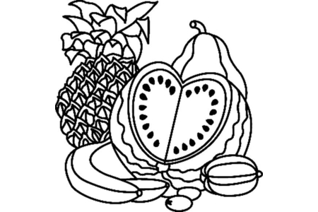 Printable coloring pages: Fruits 02 – 10 Doigts