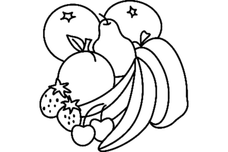 Printable coloring pages: Fruits 03 – 10 Doigts