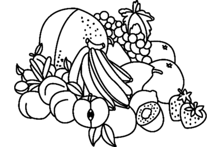 Printable coloring pages: Fruits 05 – 10 Doigts