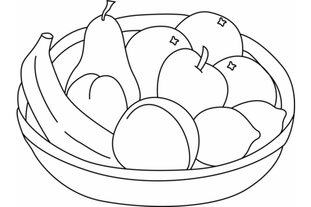 Printable coloring pages: Fruits 07 – 10 Doigts
