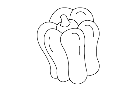 Dibujos para imprimir : Pimiento 01 – 10 Doigts