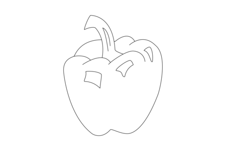 Dibujos para imprimir : Pimiento 03 – 10 Doigts