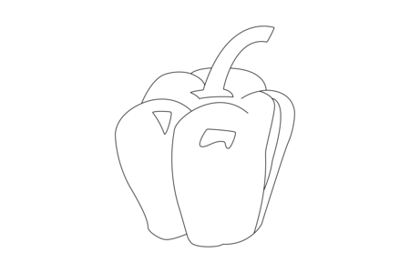 Dibujos para imprimir : Pimiento 04 – 10 Doigts