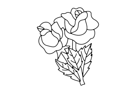 Dibujos para imprimir : Rosas 03 – 10 Doigts